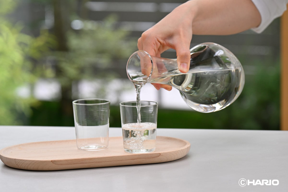 HARIO クールカラフェ N ( ハリオ 360ml 氷ポケット ガラス カラフェ 徳利 2合分 冷酒 日本酒 ポット 酒器 お酒 酒 スタイリッシュ おしゃれ モダン シンプル ) 【グレー】 グレー