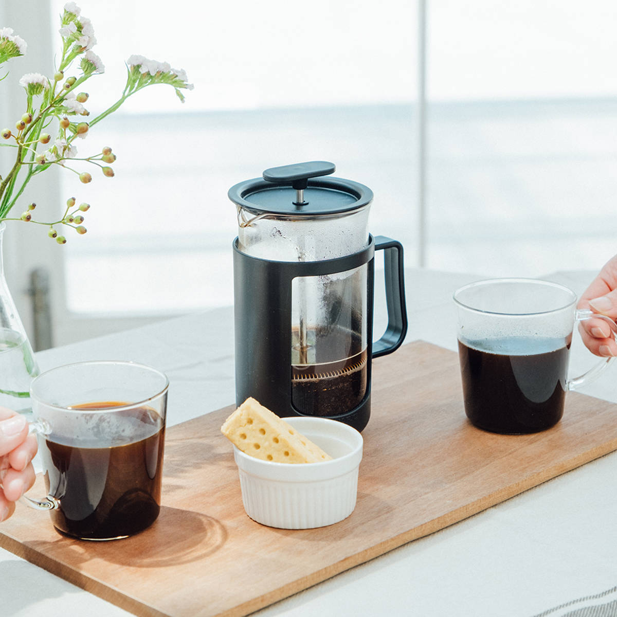 HARIO ハリオ コーヒープレス カフェプレス・U ( 600ml 4杯分 プレス式 コーヒーメーカー 耐熱ガラス 食洗機対応 日本製 コーヒー 紅茶 ティープレス ドリッパー ペーパーレス おしゃれ カフェ スタイリッシュ アウトドア )
