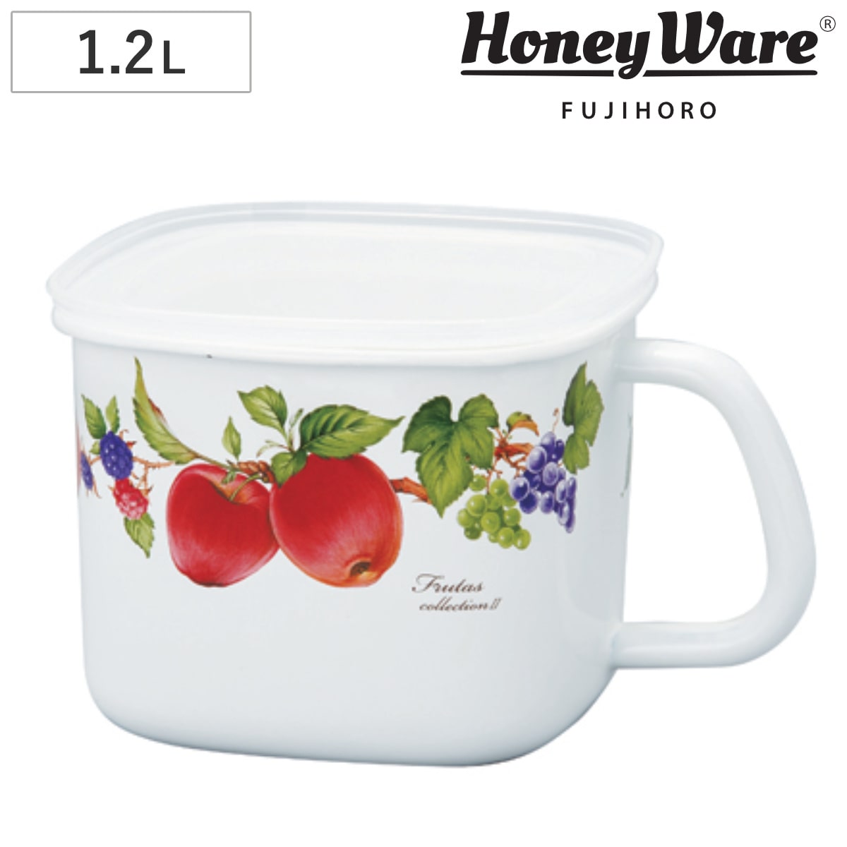 保存容器 ハンドル付き 1.2L ホーロー製 フルータスコレクション2 角型みそポット ( 味噌容器 みそ容器 味噌ポット 琺瑯容器 ホーロー容器 角型容器 食品保存 ストッカー オーブン対応 冷凍保存 おしゃれ ハニーウェア )