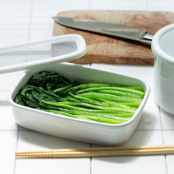 保存容器 ホーロー製 1.6L 角型 富士ホーロー 浅型角容器 L Konte コンテ ( HoneyWare ストックポット 調味料入れ ストッカー 容器 フードコンテナ 作り置き ぬか漬け容器 漬物容器 食品保存 オーブン対応 おしゃれ 白 ホワイト )