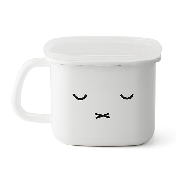 保存容器 ホーロー製 1.2L ストックポット ハンドル付き ミッフィー 富士ホーロー HoneyWere ( 味噌容器 みそ容器 味噌ポット ホーロー容器 琺瑯容器 食洗機対応 オーブン対応 冷凍 冷蔵 ストッカー 食品保存 おしゃれ 白 miffy )