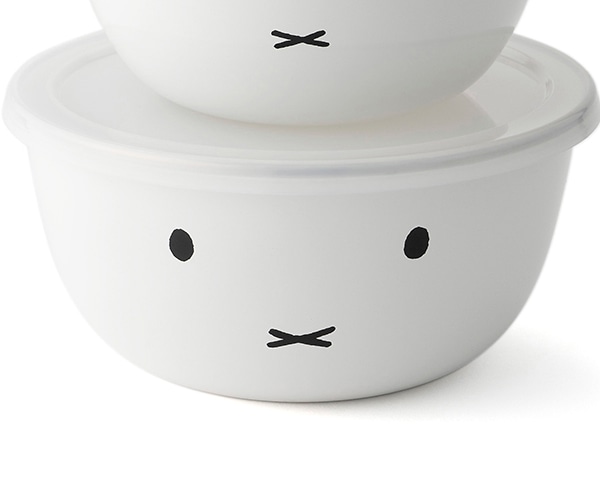 ボウル 3点セット(14cm+16cm+18cm) 富士ホーロー ミッフィーフェイス ミキシングボール ( HoneyWere ハニーウェア ミッフィー ボウルセット ふた付き ボール 琺瑯ボウル 調理ボウル 蓋付き おしゃれ miffy 保存容器 製菓道具 )