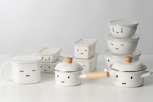 ボウル 3点セット(14cm+16cm+18cm) 富士ホーロー ミッフィーフェイス ミキシングボール ( HoneyWere ハニーウェア ミッフィー ボウルセット ふた付き ボール 琺瑯ボウル 調理ボウル 蓋付き おしゃれ miffy 保存容器 製菓道具 )