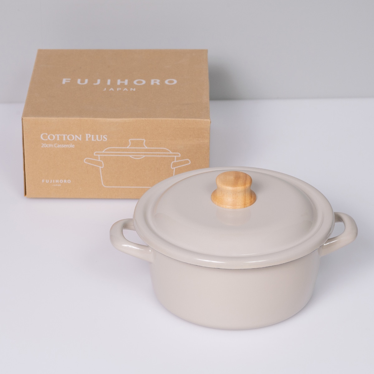 キャセロール 20cm IH対応 Cotton Plus 富士ホーロー Honey Ware ( ハニーウェア ガス火対応 両手鍋 琺瑯鍋 20センチ オーブン対応 ホーローココット ほうろう鍋 蓋付き 注ぎ口 目盛り付き 両手なべ 調理器具 おしゃれ ) 【アッシュブルー】 アッシュブルー