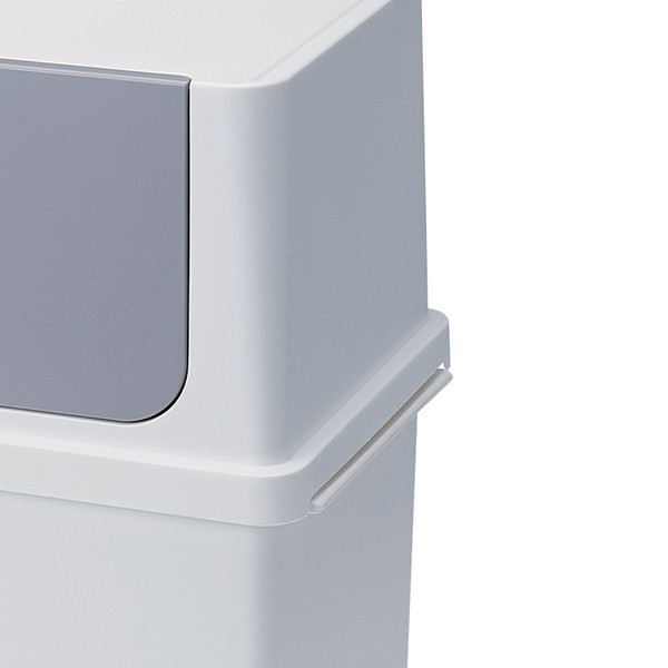 ゴミ箱 17L フロントオープン ふた付き スリム ベーシックダスト ( ごみ箱 17リットル キッチン ダストボックス 分別 シンプル スタッキング 積み重ね 角型 ペール フタ付き ごみばこ フロントオープンダスト 薄型 棚下 ) 【ホワイト】 ホワイト