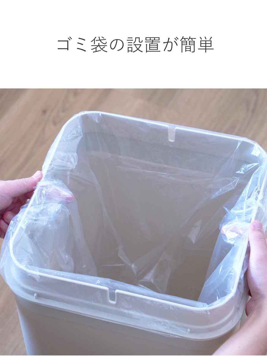 ゴミ箱 45L シールズ 密閉 ( ごみ箱 45リットル 幅31.5 ニオイ 防止 分別 プッシュ ふた 角型 キッチン スリム 防臭 ふた付き パッキン 袋 見えない 棚下 カウンター ラック 下 生ゴミ おむつ シンプル ) 【ベージュ】 ベージュ