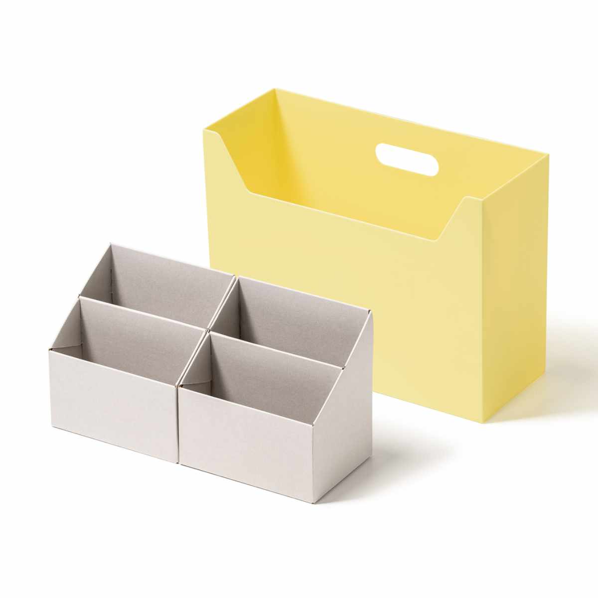 収納ボックス 持ち運びが出来る収納ボックス インナーM2個セット ( 収納ケース ファイルボックス 収納 仕切り ボックス デスク周り 小物収納 日本製 ファイルスタンド インナーケース 小分け 整理 文房具 持ち運び おしゃれ ) 【オールホワイト】 オールホワイト