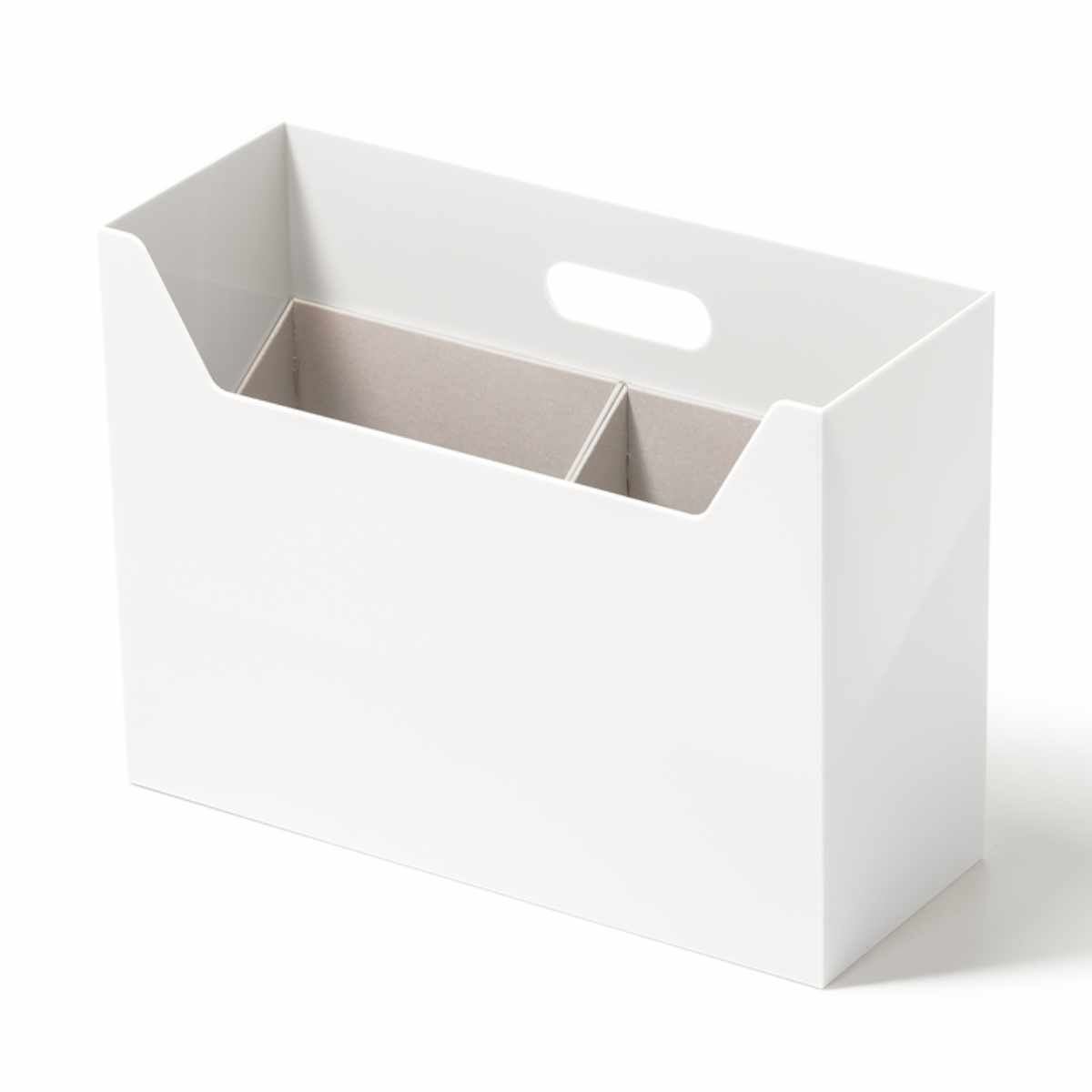 収納ボックス 持ち運びが出来る収納ボックス インナーM2個セット ( 収納ケース ファイルボックス 収納 仕切り ボックス デスク周り 小物収納 日本製 ファイルスタンド インナーケース 小分け 整理 文房具 持ち運び おしゃれ ) 【オールホワイト】 オールホワイト