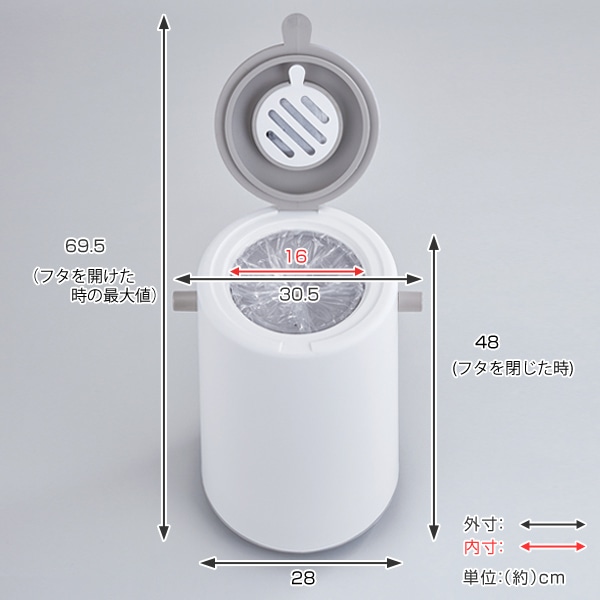 ゴミ箱 密閉 20L 防臭 おむつ ふた付き 臭わない 消臭 パッキン ダイパーポット like-it 日本製 ( ごみ箱 プッシュ おむつペール オムツ 生ゴミ ペット 介護 トイレ オムツペール おしゃれ 赤ちゃん ダストボックス におわない )