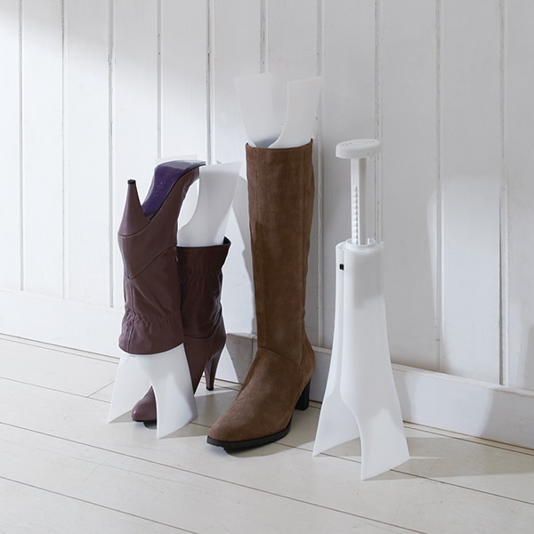 ブーツホルダー スペースセーバー 2足分 4個入り ( ブーツキーパー ブーツスタンド シューキーパー ブーツ 4個 靴 収納 省スペース 伸縮 ショート ロング 脱臭剤付き 脱臭 消臭 逆さ 靴箱 玄関 靴収納 シューズ )