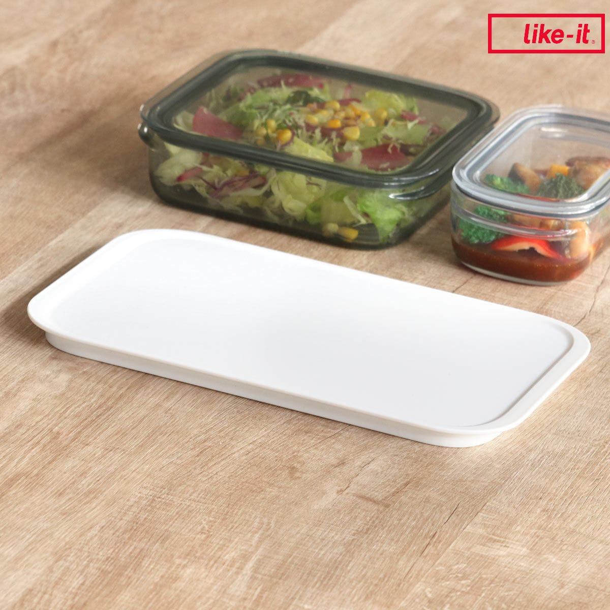 収納トレー 調理ができる保存容器 Lサイズ ( 日本製 トレー 専用トレー トレー単品 トレイ like-it ライクイット 調理ができる保存容器用 収納トレイ プレート お盆 整理 整頓 整列 冷蔵庫内 冷凍庫内 収納 )