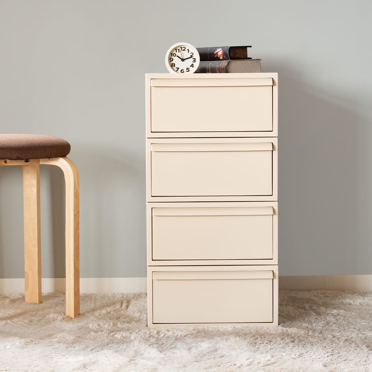 収納ケース 引き出し S 幅32×奥行52×高さ16.1cm クローゼットシステム ( 収納 クローゼット 衣類収納 衣装ケース 積み重ね プラスチック 日本製 ) 【オールベージュ】 オールベージュ