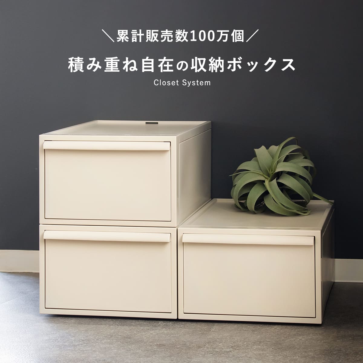 収納ケース 同色3個セット 引き出し M 幅32×奥行52×高さ21.5cm クローゼットシステム ( 収納 クローゼット 衣類収納 衣装ケース 積み重ね プラスチック 日本製 ) 【オールモカ】 オールモカ