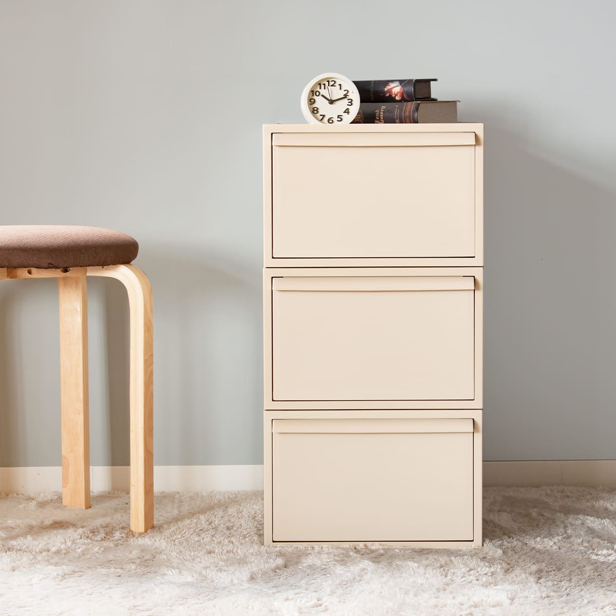 収納ケース 同色3個セット 引き出し M 幅32×奥行52×高さ21.5cm クローゼットシステム ( 収納 クローゼット 衣類収納 衣装ケース 積み重ね プラスチック 日本製 ) 【オールモカ】 オールモカ