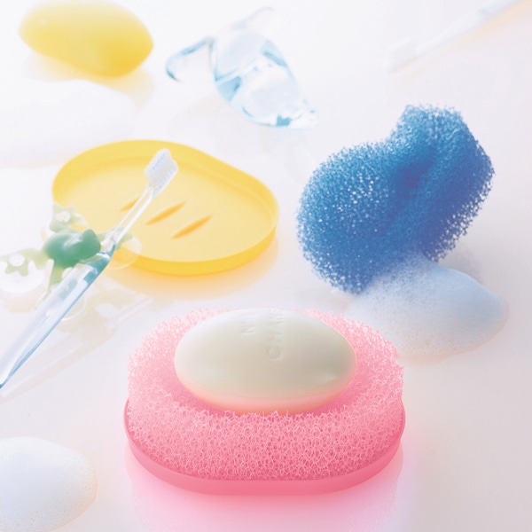 MARNA マーナ ソープディッシュ スポンジ石けん置き(皿付) ( 石けん皿 石鹸 石鹸トレー スポンジ石けん置き皿付 洗面用品 洗面グッズ 石鹸ホルダー ソープトレー ソープトレイ 石けんトレー 収納 バス用品 浴室収納 )【 ブルー 】 ブルー