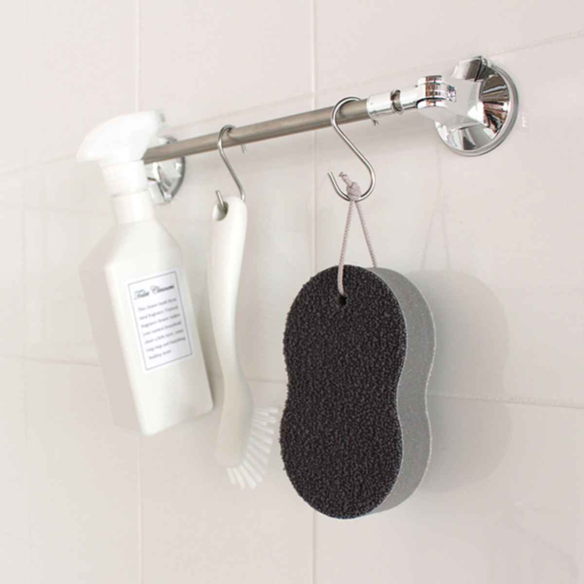 marna マーナ 水垢とりスポンジ W179 ( お風呂スポンジ お風呂 掃除用 スポンジ 水だけ 水あか お風呂掃除 グリーン グレー 湯垢 バス 風呂掃除 吊るして収納 2面式 日本製 おしゃれ ) 【グレー】 グレー