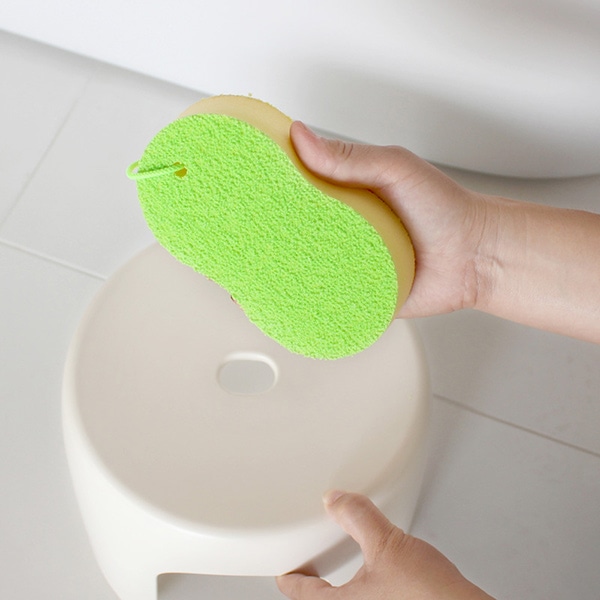 marna マーナ 水垢とりスポンジ W179 ( お風呂スポンジ お風呂 掃除用 スポンジ 水だけ 水あか お風呂掃除 グリーン グレー 湯垢 バス 風呂掃除 吊るして収納 2面式 日本製 おしゃれ ) 【グレー】 グレー