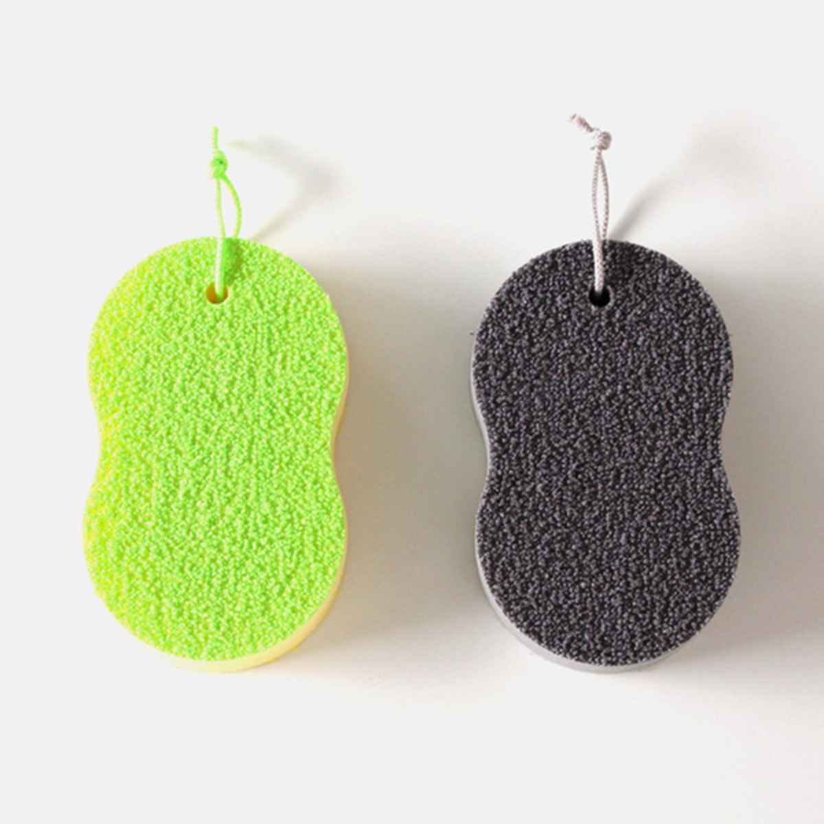 marna マーナ 水垢とりスポンジ W179 ( お風呂スポンジ お風呂 掃除用 スポンジ 水だけ 水あか お風呂掃除 グリーン グレー 湯垢 バス 風呂掃除 吊るして収納 2面式 日本製 おしゃれ ) 【グレー】 グレー