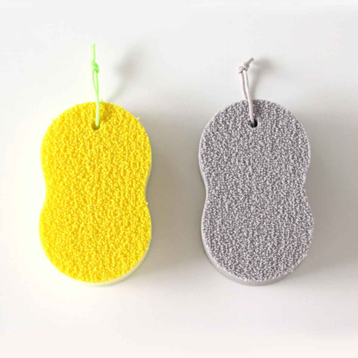 marna マーナ 水垢とりスポンジ W179 ( お風呂スポンジ お風呂 掃除用 スポンジ 水だけ 水あか お風呂掃除 グリーン グレー 湯垢 バス 風呂掃除 吊るして収納 2面式 日本製 おしゃれ ) 【グレー】 グレー