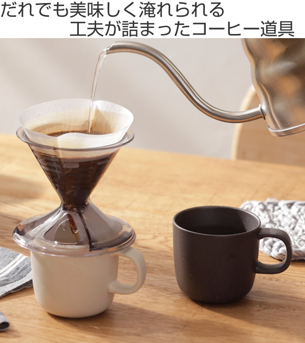 marna マーナ Readyto ドリッパー K768 ( 一人用 1~2杯用 円錐 コーヒードリッパー 食洗機対応 ドリップコーヒー 1人 珈琲 ドリップ コーヒー 樹脂製 マグカップ 直接 コーヒー用品 )