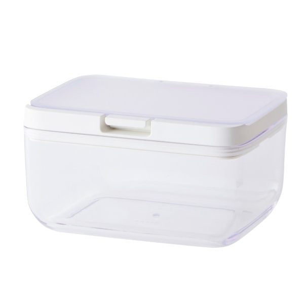 marna マーナ GOODLOCKCONTAINER 保存容器 ワイドショート K762 ( グッドロックコンテナ 700ml パッキン付き キャニスター 調味料入れ プラスチック キッチン 積み重ね スタッキング 収納 シンク下 ワンタッチ 保存 容器 軽量 ) 【ホワイト】 ホワイト