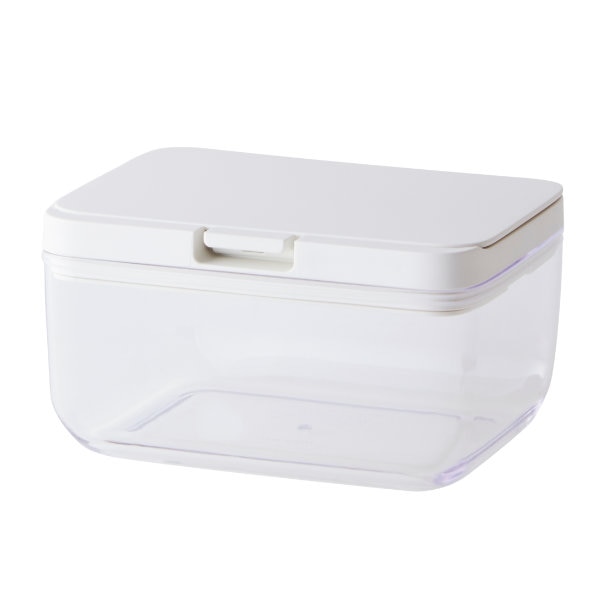 marna マーナ GOODLOCKCONTAINER 保存容器 ワイドショート K762 ( グッドロックコンテナ 700ml パッキン付き キャニスター 調味料入れ プラスチック キッチン 積み重ね スタッキング 収納 シンク下 ワンタッチ 保存 容器 軽量 ) 【ホワイト】 ホワイト