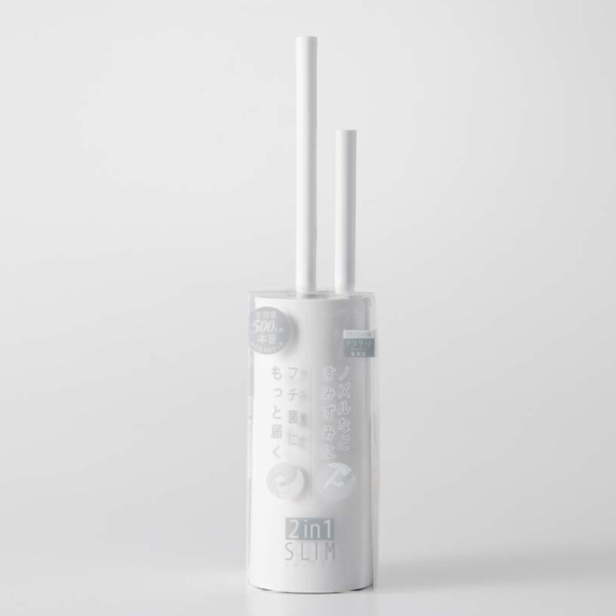 marna マーナ 2in1 SLIMトイレブラシ W585W ( ケース付きトイレ ブラシ トイレ掃除 掃除用品 シンプル 白 ノズル掃除 ミニブラシ付き トイレタリー クリーナー ホワイト おしゃれ )