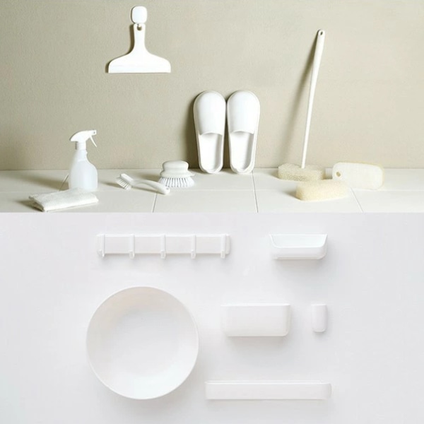 marna マーナ きれいに暮らす。 歯ブラシホルダー W614 ( 同色2個入り 歯ブラシスタンド 吸盤 ハブラシスタンド 歯ブラシ立て ハブラシホルダー ハブラシ立て 歯ブラシたて 壁面 壁 傷つけない バスルーム お風呂 洗面所 脱衣所 ) 【ホワイト】 ホワイト