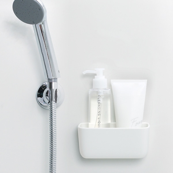 marna マーナ きれいに暮らす。マグネット浴室小物入れ W618 ( 小物入れ 磁石 マグネット 風呂 浴室 収納 壁面 壁 傷つけない 小物収納 バスルーム お風呂 洗面 洗面所 脱衣所 洗濯機 キッチン 冷蔵庫 壁面収納 白 ホワイト )