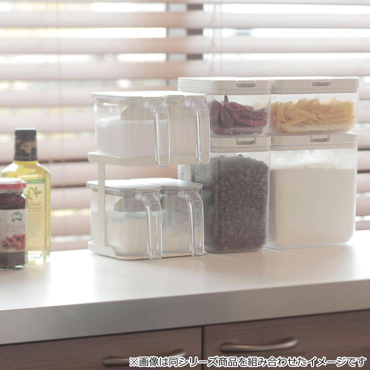 marna マーナ GOODLOCKCONTAINER 保存容器 ワイドトール K761 2個セット ( グッドロックコンテナ 2L パッキン付き 2個セット 密閉 プラスチック キャニスター 調味料入れ 積み重ね スタッキング シンク下 ワンタッチ 軽量 ) 【ホワイト】 ホワイト