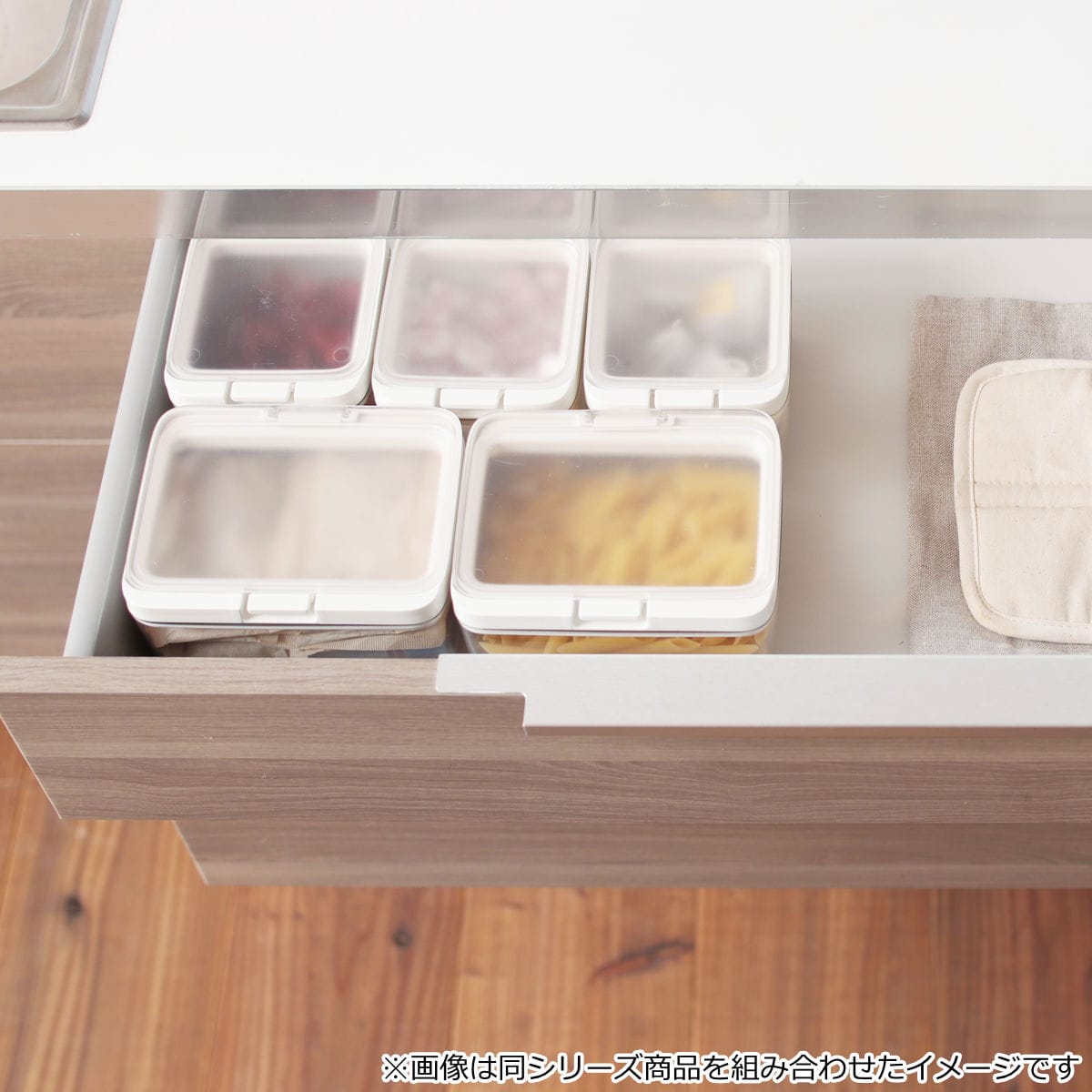 marna マーナ GOODLOCKCONTAINER 保存容器 ワイドトール K761 2個セット ( グッドロックコンテナ 2L パッキン付き 2個セット 密閉 プラスチック キャニスター 調味料入れ 積み重ね スタッキング シンク下 ワンタッチ 軽量 ) 【ホワイト】 ホワイト