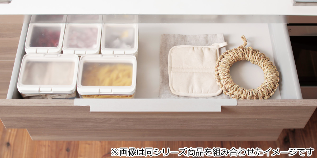 marna マーナ GOODLOCKCONTAINER 保存容器 ワイドトール K761 2個セット ( グッドロックコンテナ 2L パッキン付き 2個セット 密閉 プラスチック キャニスター 調味料入れ 積み重ね スタッキング シンク下 ワンタッチ 軽量 ) 【ホワイト】 ホワイト