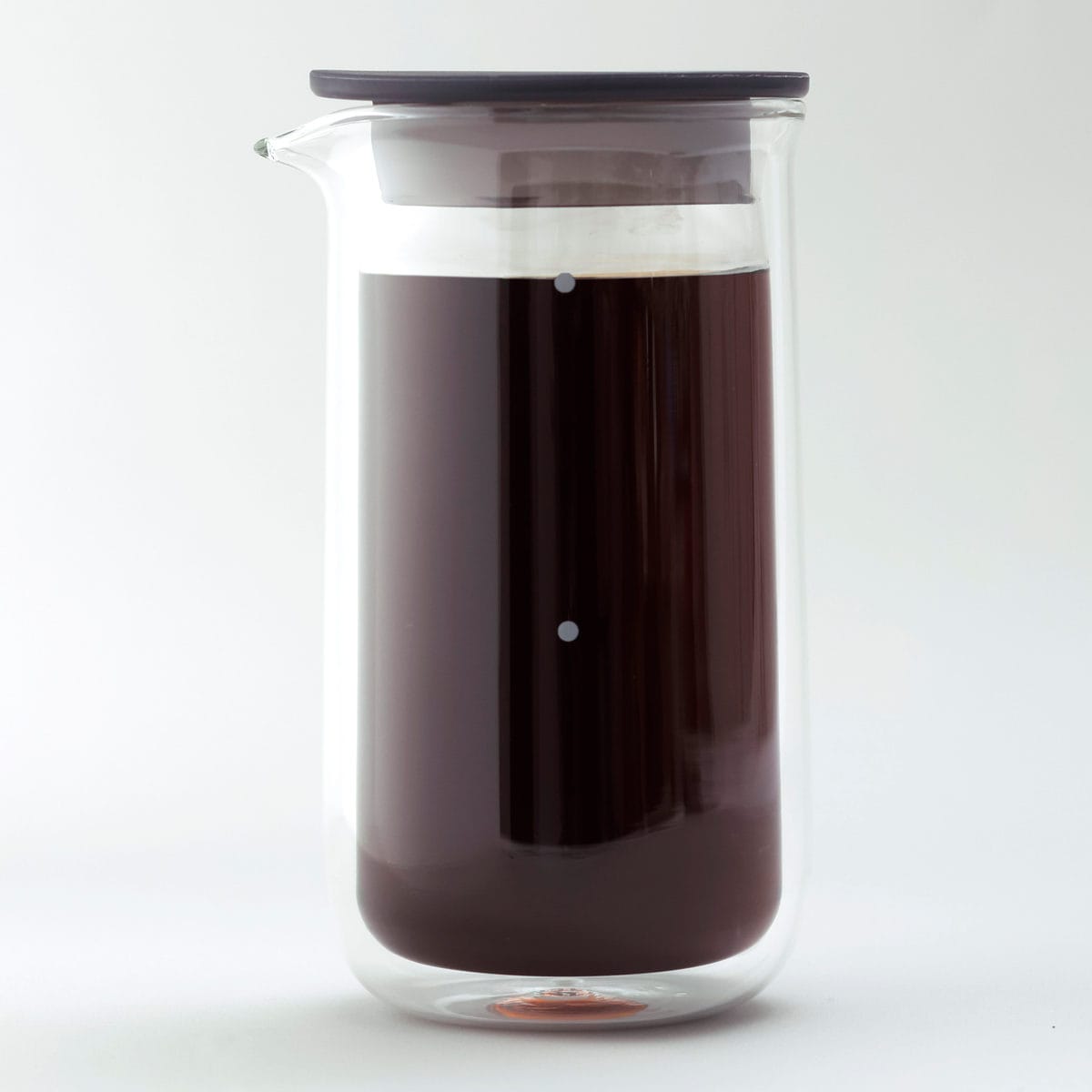 marna マーナ Readyto ダブルウォールカラフェ 530mL K794 ( 冷水筒 530ml 電子レンジ対応 耐熱 ガラス ピッチャー 食洗機対応 蓋付き 保温 保冷 おしゃれ かわいい コーヒーサーバー ティーポット サーバー )