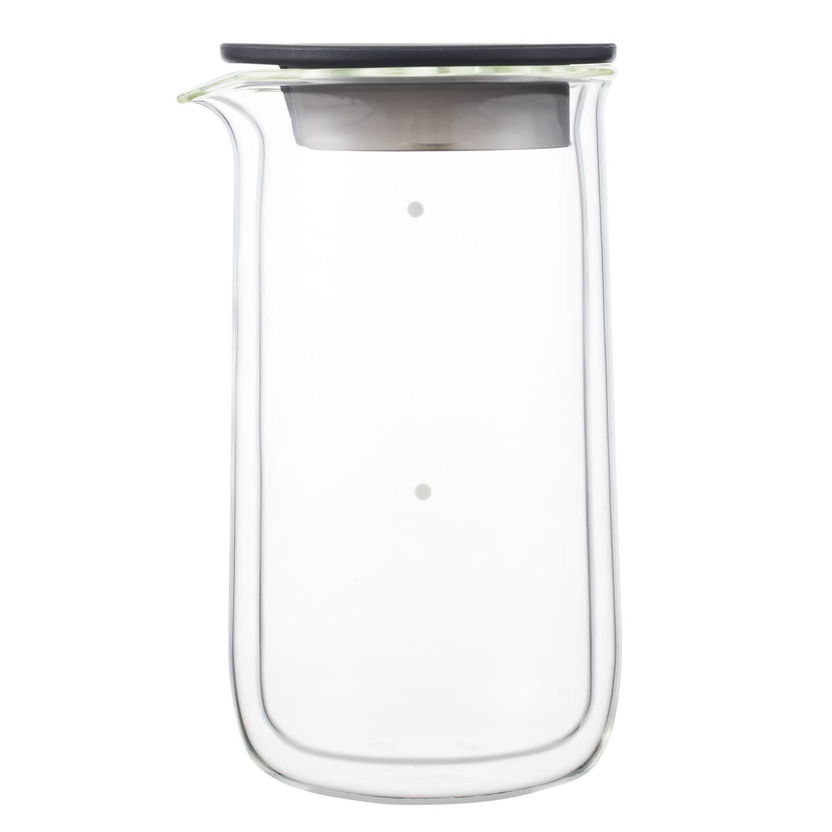 marna マーナ Readyto ダブルウォールカラフェ 530mL K794 ( 冷水筒 530ml 電子レンジ対応 耐熱 ガラス ピッチャー 食洗機対応 蓋付き 保温 保冷 おしゃれ かわいい コーヒーサーバー ティーポット サーバー )