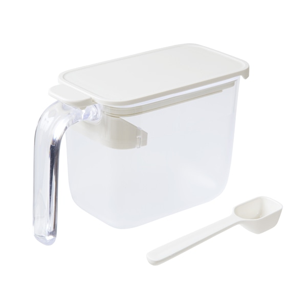 marna マーナ GOODLOCKCONTAINER 調味料ポット K736 ( グッドロックコンテナ 370ml 調味料ケース 砂糖入れ 塩入れ 小さじスプーン付き シュガーポット スパイス容器 ストッカー ) 【ホワイト】 ホワイト