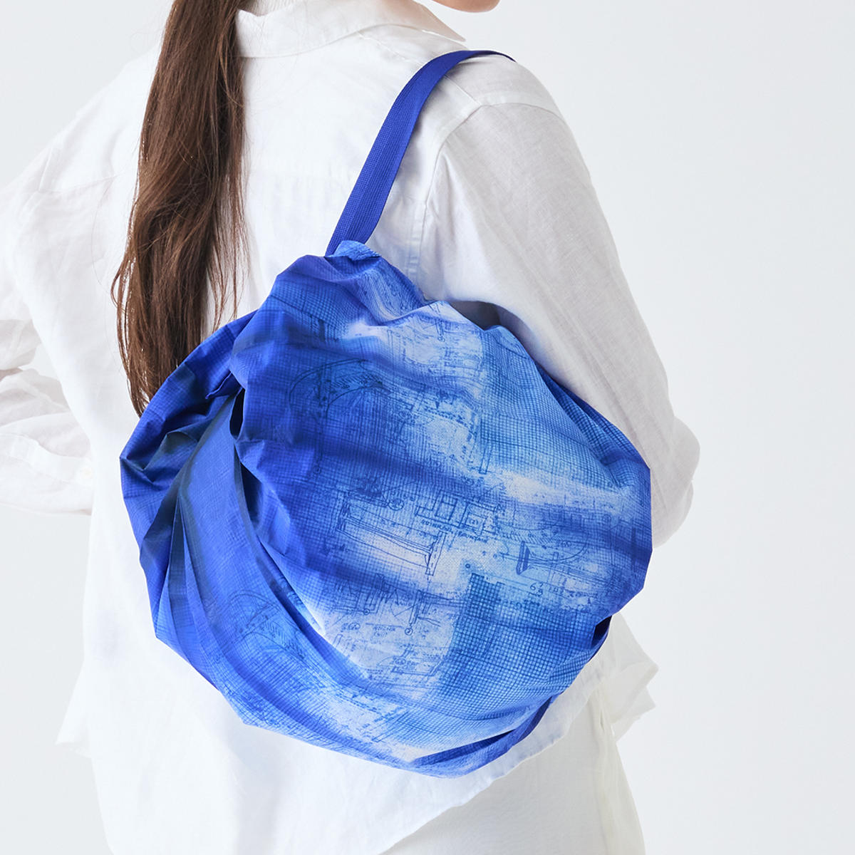 marna マーナ Shupatto コンパクトバッグ M ( シュパット エコバッグ 15L マイバッグ エコバック 買い物バッグ 洗濯可能 マチ広 コンパクト 折りたたみ レジバッグ サブバッグ 買い物袋 バッグ トート ) 【構想ブルー】 構想ブルー