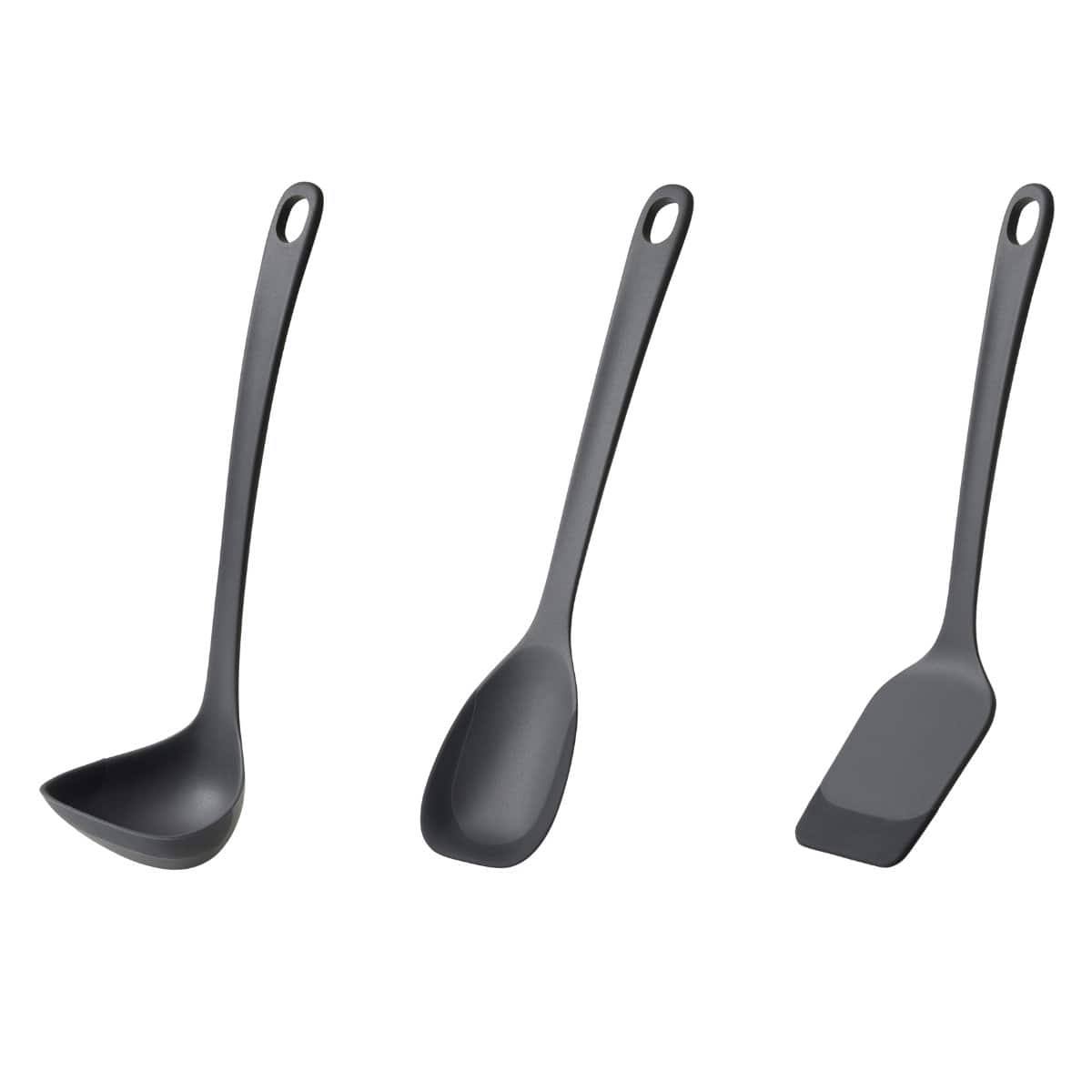 marna マーナ マーナのきほん キッチンツール 3点セット K800 K803 K804 ( お玉 スプーンヘラ ターナー 食洗機対応 シリコン 注ぎやすい レードル 耐熱 おしゃれ かわいい シンプル 滑らない 持ちやすい ) 【ダークグレー】 ダークグレー