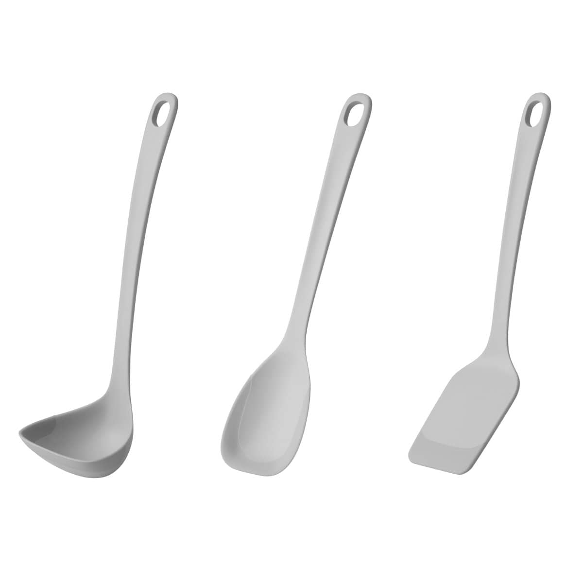 marna マーナ マーナのきほん キッチンツール 3点セット K800 K803 K804 ( お玉 スプーンヘラ ターナー 食洗機対応 シリコン 注ぎやすい レードル 耐熱 おしゃれ かわいい シンプル 滑らない 持ちやすい ) 【ダークグレー】 ダークグレー