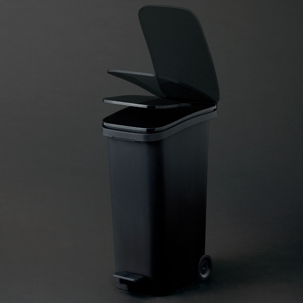 ゴミ箱 31L スムース ペタル ダストボックス ( ごみ箱 31リットル ペダル式 キャスター 付き シンプル スリム おしゃれ 袋止め付き 袋が見えにくい キッチン ホワイト ブラック メタル ウッド 木目 ) 【ウッド】 ウッド