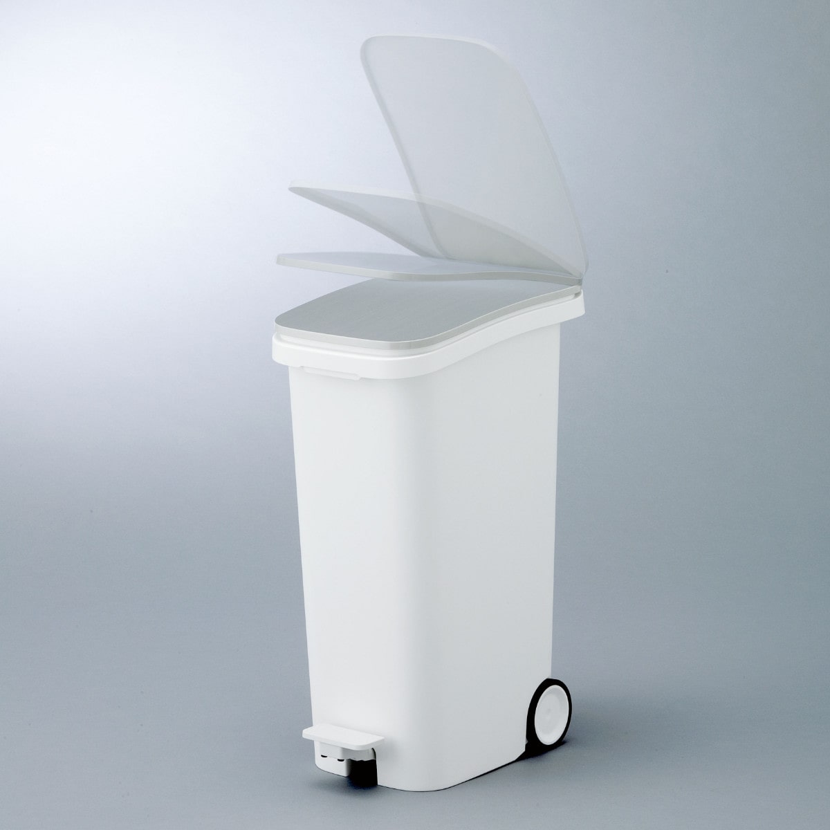 ゴミ箱 31L スムース ペタル ダストボックス ( ごみ箱 31リットル ペダル式 キャスター 付き シンプル スリム おしゃれ 袋止め付き 袋が見えにくい キッチン ホワイト ブラック メタル ウッド 木目 ) 【ウッド】 ウッド