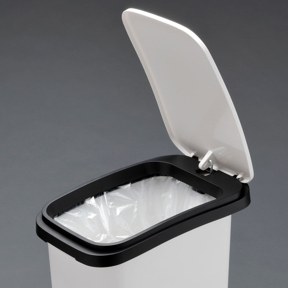 ゴミ箱 31L スムース ペタル ダストボックス ( ごみ箱 31リットル ペダル式 キャスター 付き シンプル スリム おしゃれ 袋止め付き 袋が見えにくい キッチン ホワイト ブラック メタル ウッド 木目 ) 【ウッド】 ウッド