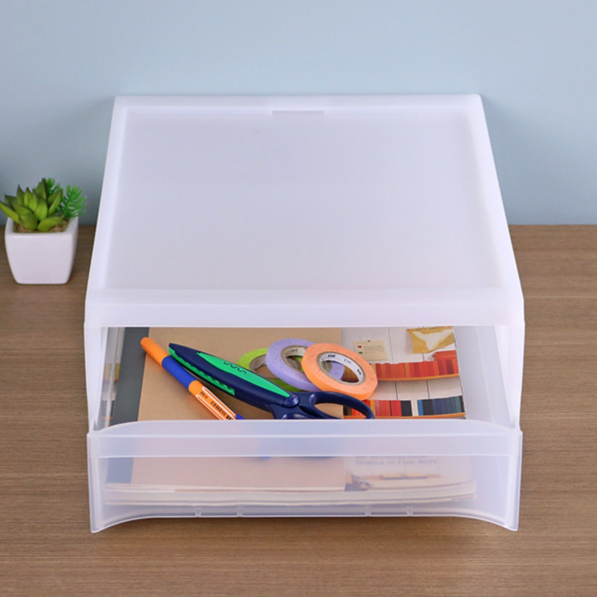 収納ケース スタックシステムケース A4サイズ S 約 幅28.3×奥行35.5×高さ10.6cm 5個セット ( 収納 引き出し ケース 小物 小物入れ 卓上 文房具 ワイシャツ デスク クローゼット キッチン 積み重ね 収納ボックス プラスチック )