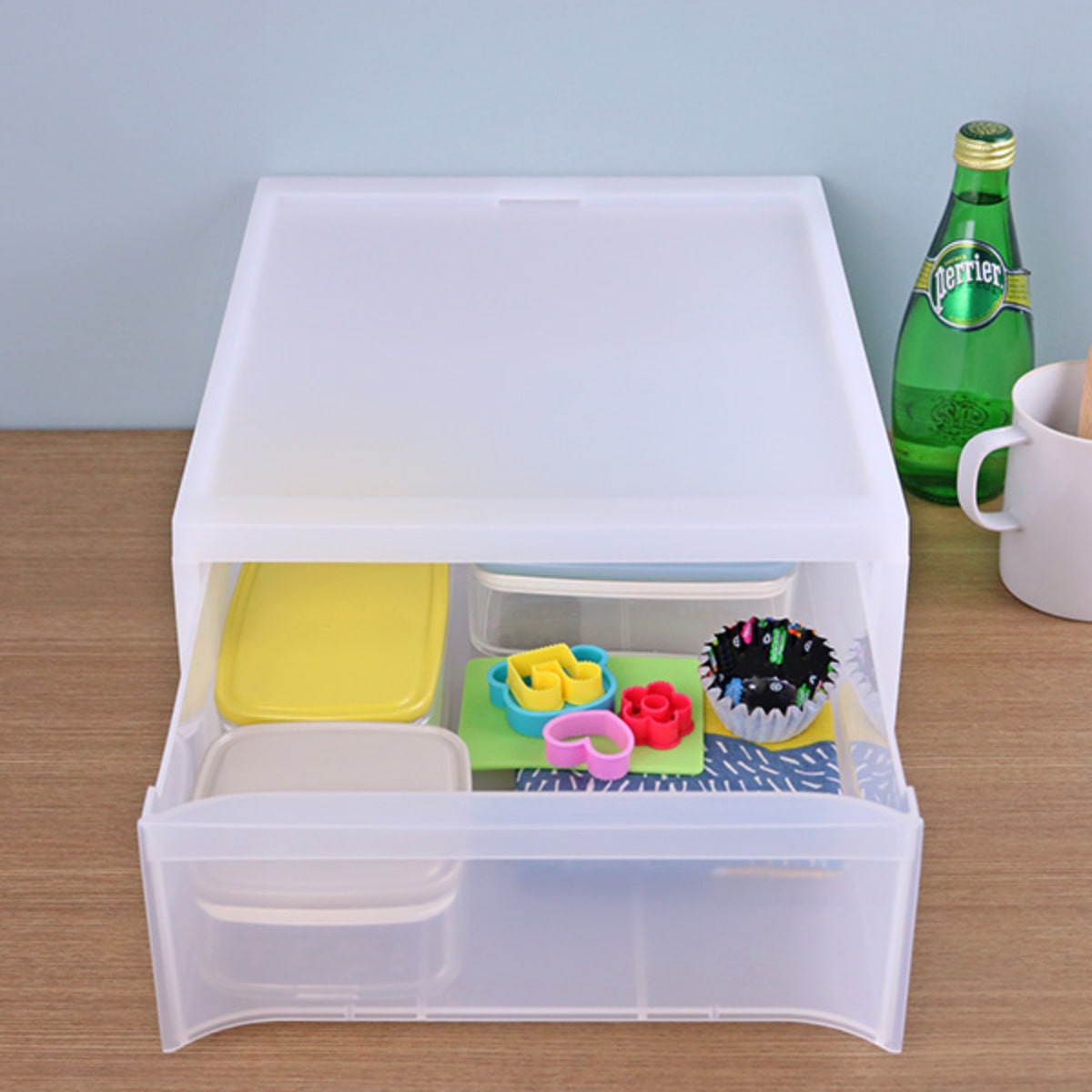 収納ケース スタックシステムケース A4サイズ M 約 幅28.3×奥行35.5×高さ13.9cm 4個セット ( 収納 引き出し ケース 小物 小物入れ 卓上 文房具 ワイシャツ デスク クローゼット キッチン 積み重ね 収納ボックス プラスチック )