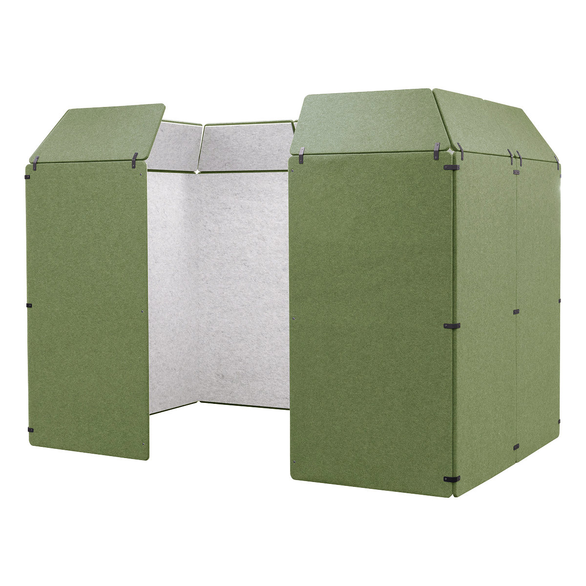 オフィスパーテーション 吸音ボード 3×2 簡単設置 REMUTE ( 間仕切り 衝立 パーテーション 吸音 ボックス オフィス リモートワーク ブース 簡易会議室 Web会議 ミーティング 4人用 個室 防音 吸音材 音漏れ 軽減 組立て ) 【オレンジ】 オレンジ