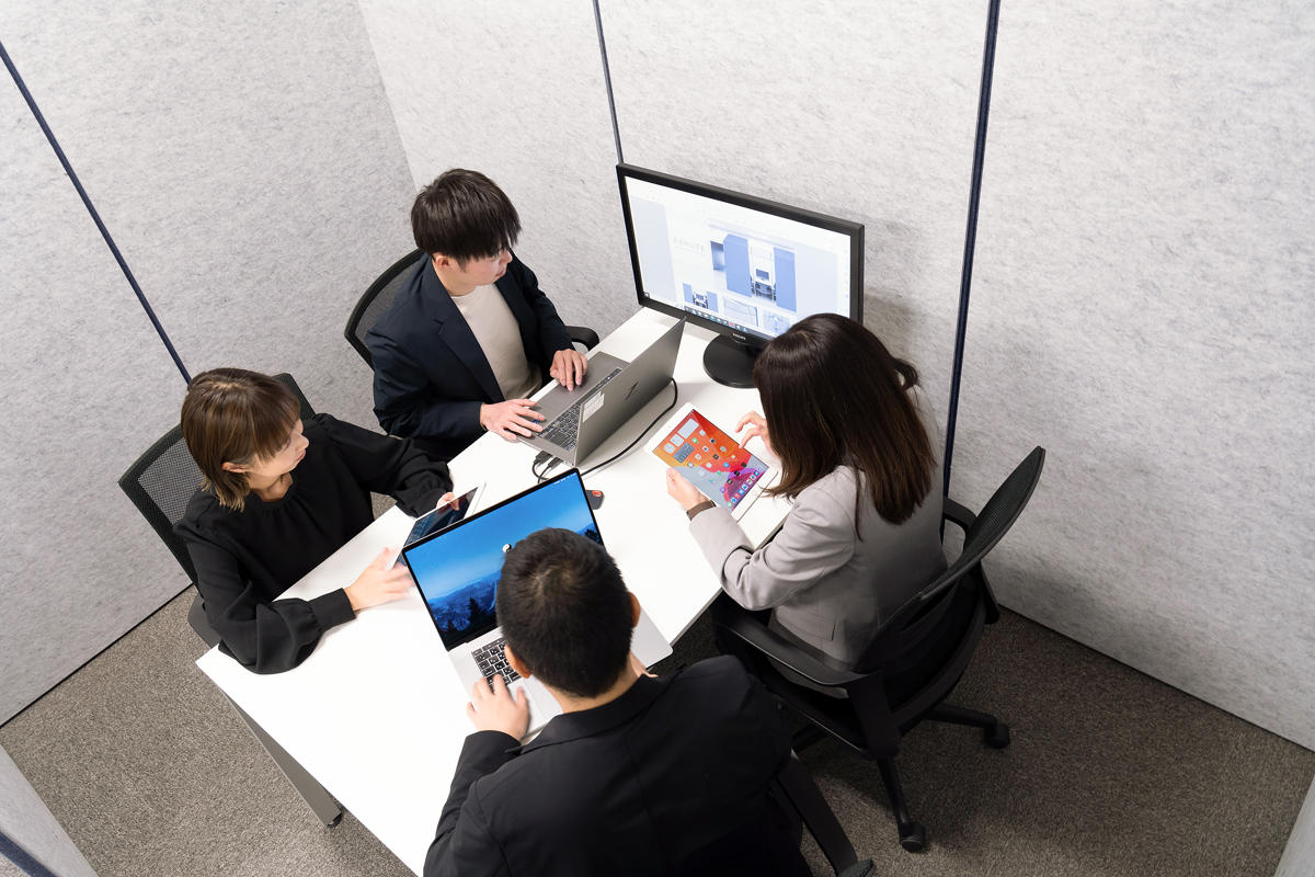 オフィスパーテーション 吸音ボード 3×3 簡単設置 REMUTE ( 間仕切り 衝立 パーテーション 吸音 ボックス オフィス リモートワーク ブース 簡易会議室 Web会議 ミーティング 6人用 個室 防音 吸音材 音漏れ 軽減 組立て ) 【オレンジ】 オレンジ