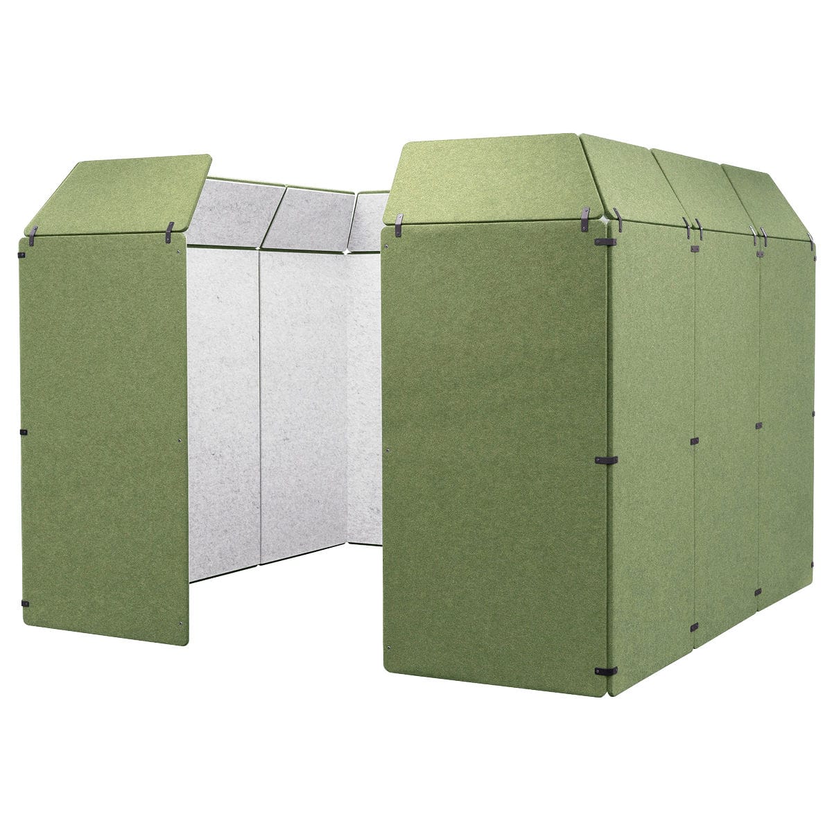 オフィスパーテーション 吸音ボード 3×3 簡単設置 REMUTE ( 間仕切り 衝立 パーテーション 吸音 ボックス オフィス リモートワーク ブース 簡易会議室 Web会議 ミーティング 6人用 個室 防音 吸音材 音漏れ 軽減 組立て ) 【オレンジ】 オレンジ