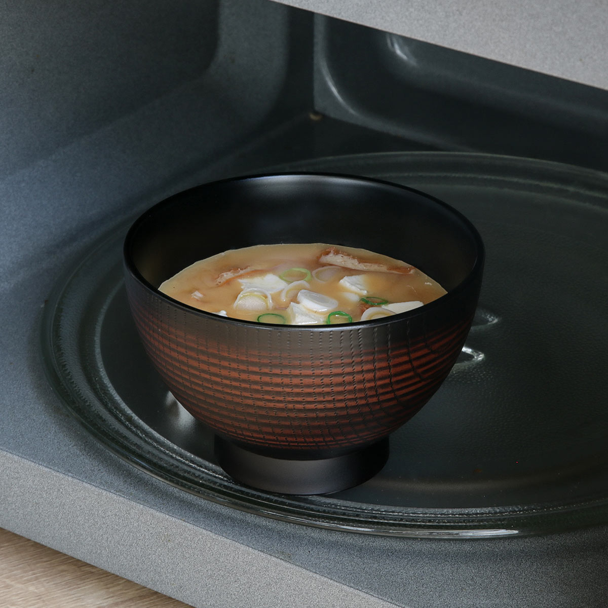 汁椀 400ml ONES 千筋 栃木目 プラスチック製 ( 食洗機対応 電子レンジ対応 椀 深型 鉢 プラスチック 食器 お椀 味噌汁 サラダ スープ おしゃれ 汁もの 深鉢 うつわ 日本製 単品 1枚 )