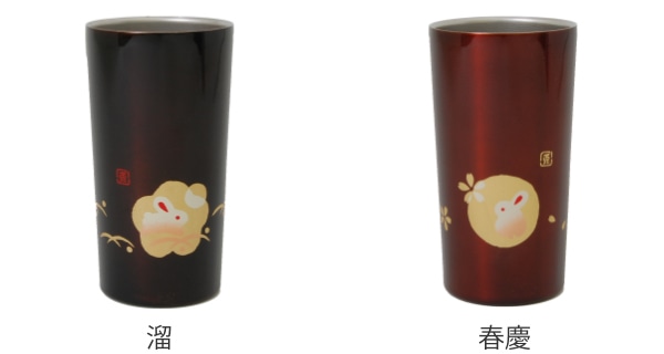 タンブラー 450ml ステンレス 真空二重構造 ハンコうさぎ コップ 日本製 ( ステンレスタンブラー トール 保温 保冷 マグカップ 保温タンブラー 保温マグ カップ マグ 保冷タンブラー 和柄 おしゃれ かわいい 和モダン うさぎ ) 【 春慶 】 春慶