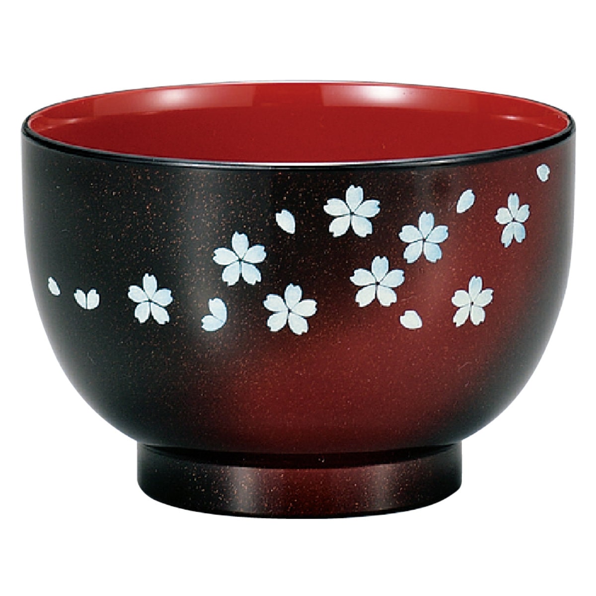 汁椀 360ml 茜桜 HAKOYA プラスチック ( 食洗機対応 電子レンジ対応 お椀 椀 日本製 国産 花柄 和食器 プラスチック製 割れにくい 軽い 子供 お年寄り 味噌汁 お吸い物 スープ おしゃれ ) 【赤】 赤