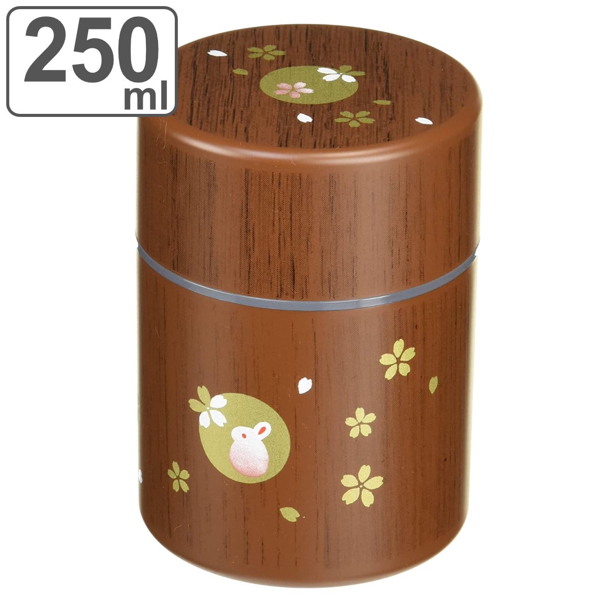 茶筒 250ml 茶筒丸 小 木目ハンコうさぎ HAKOYA ( おしゃれ 日本製 かわいい お茶 和風 お茶容器 茶葉容器 保存容器 保存缶 茶缶 お茶缶 キャニスター 保存 容器 茶 茶葉 茶葉保存 お茶葉保存 お茶葉容器 お茶っぱ入れ )